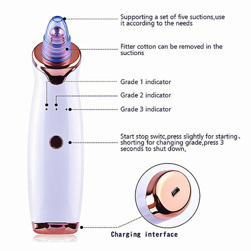 Electric Vacuum Facial Blackhead Remover Machine.